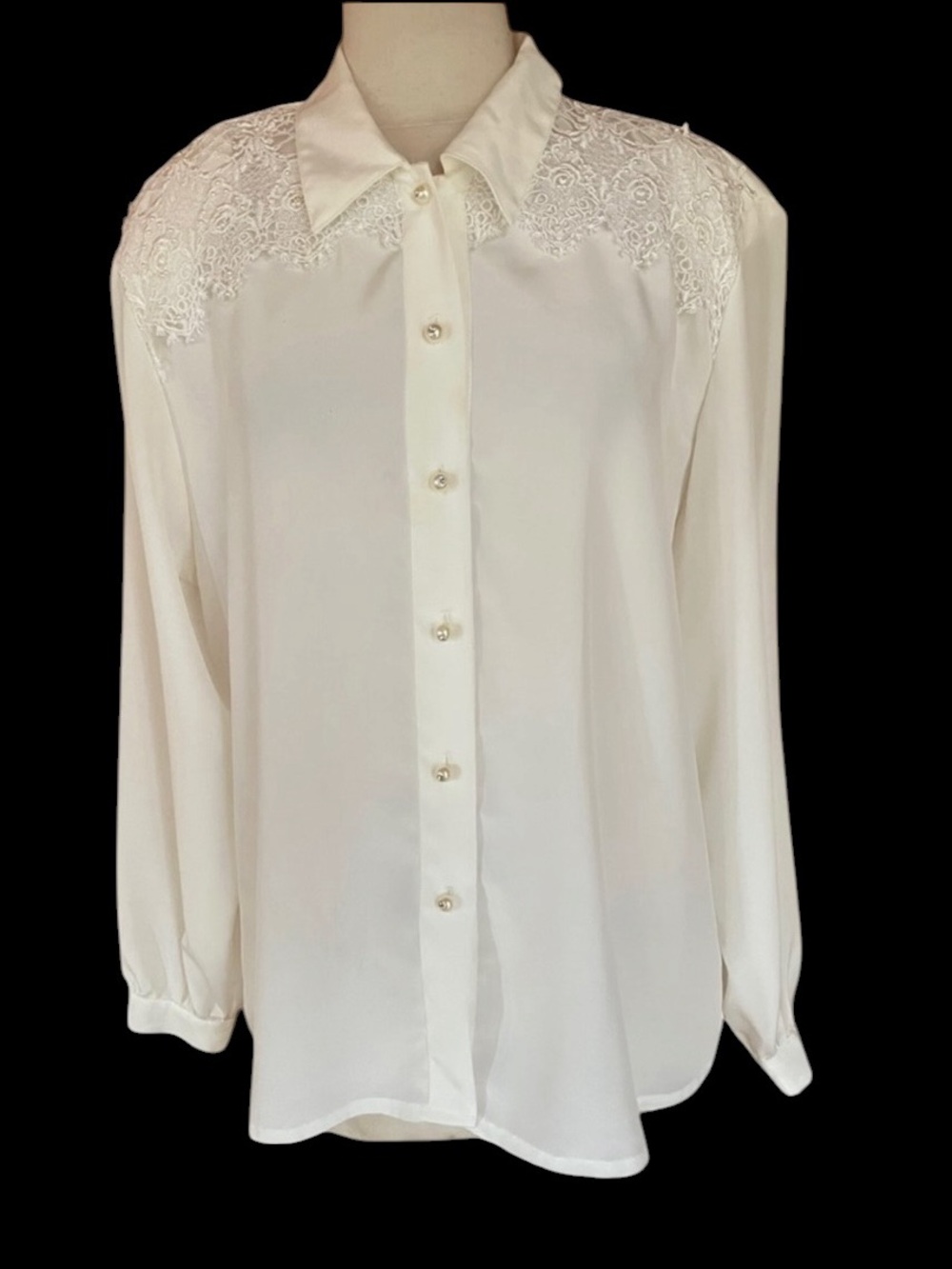 1980s impressions of California‎ Beaded Rhinestone Button Down Blouse